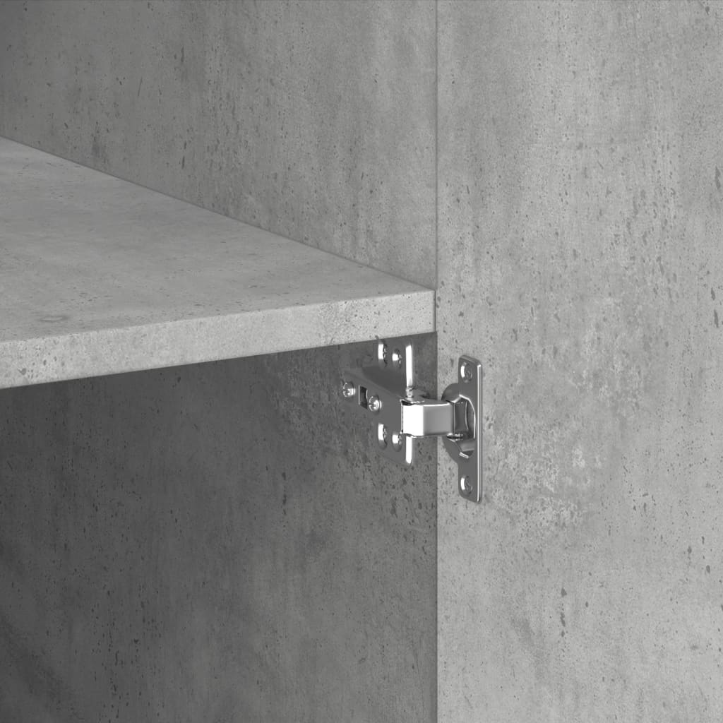 Buffet haut gris béton 80x42,5x185 cm bois d'ingénierie - XIOS