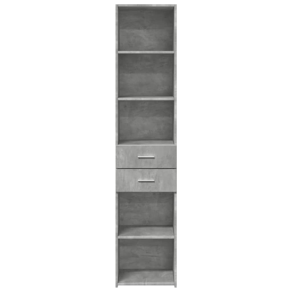 Buffet haut gris béton 40x42,5x185 cm bois d'ingénierie - XIOS