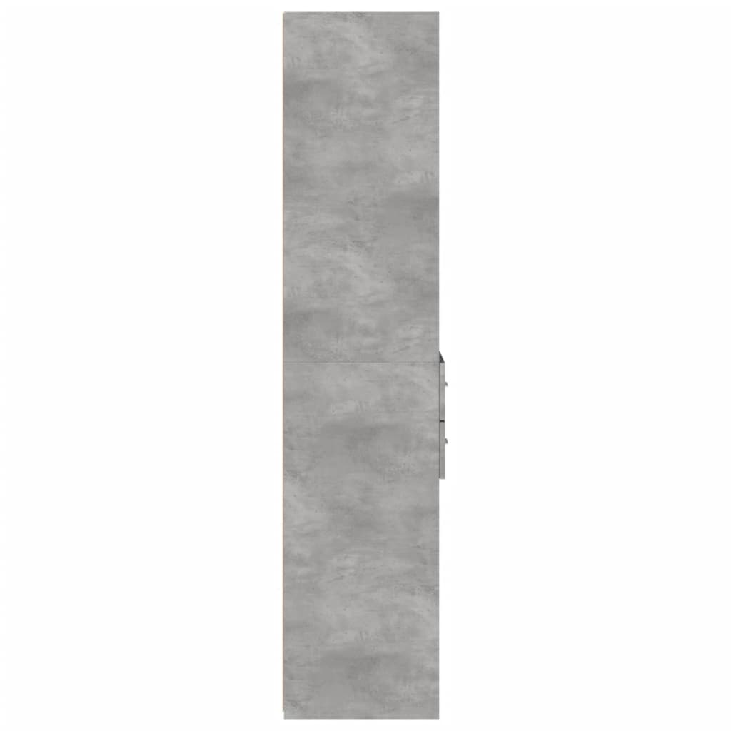 Buffet haut gris béton 40x42,5x185 cm bois d'ingénierie - XIOS
