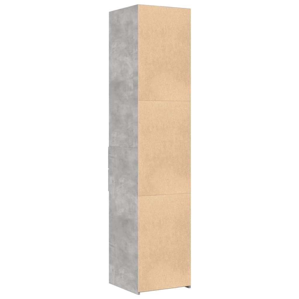 Buffet haut gris béton 40x42,5x185 cm bois d'ingénierie - XIOS