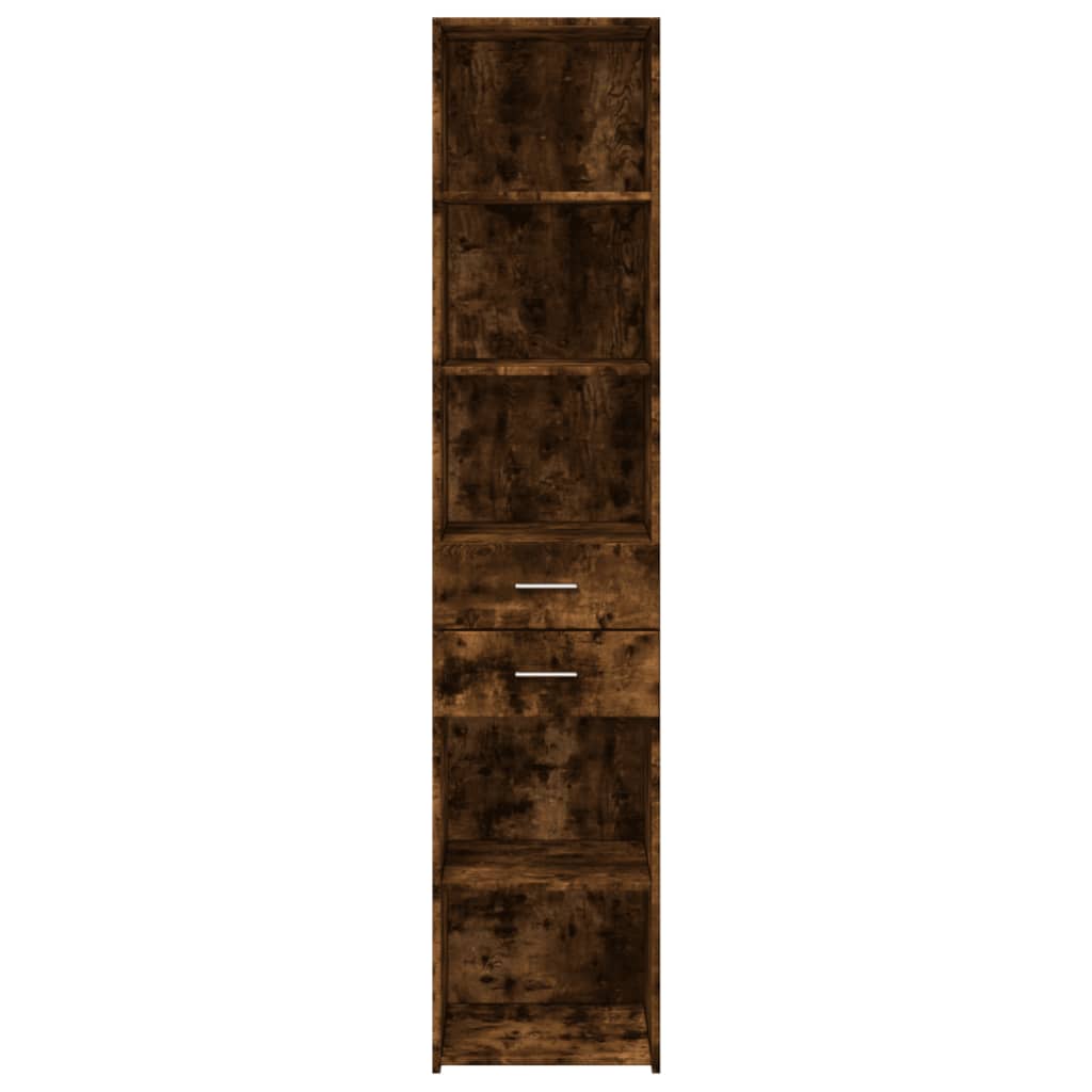 Buffet haut chêne fumé 40x42,5x185 cm bois d'ingénierie