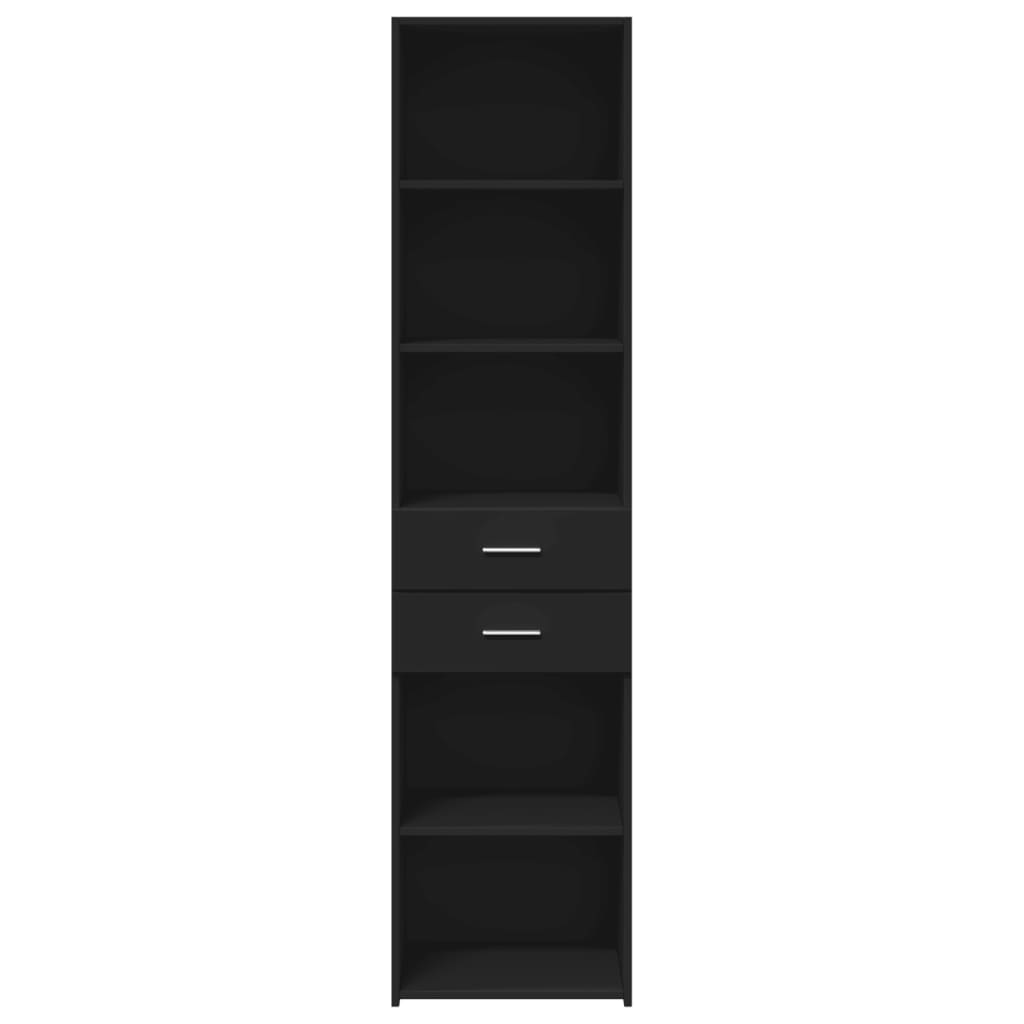 Buffet haut noir 45x42,5x185 cm bois d'ingénierie - XIOS