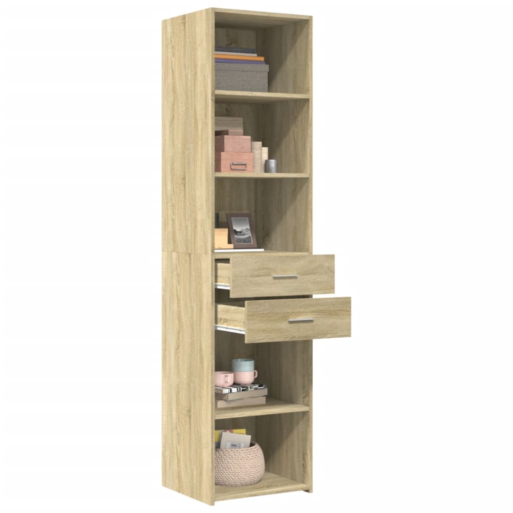 Buffet haut chêne sonoma 45x42,5x185 cm bois d'ingénierie - XIOS