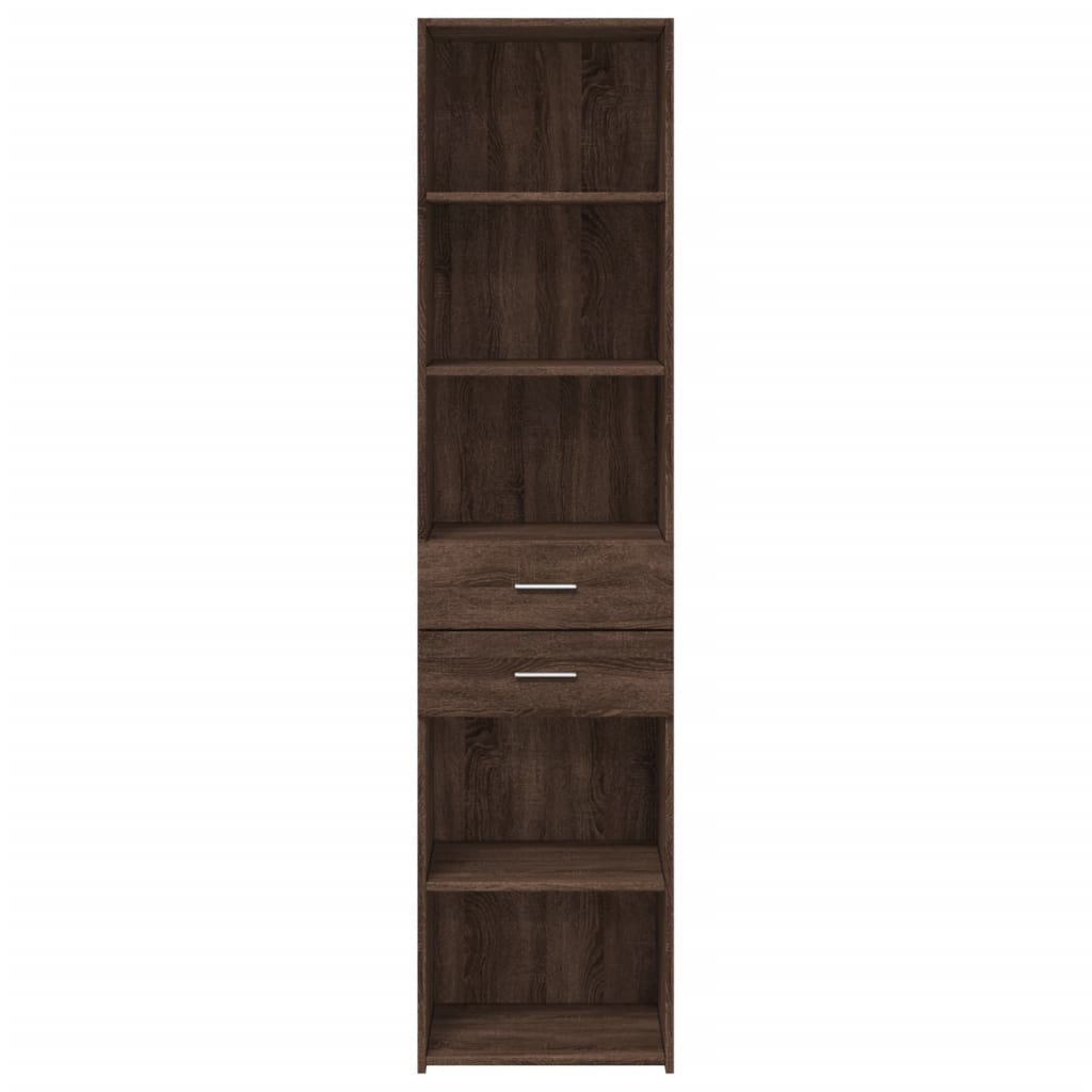 Buffet haut chêne marron 45x42,5x185 cm bois d'ingénierie - XIOS