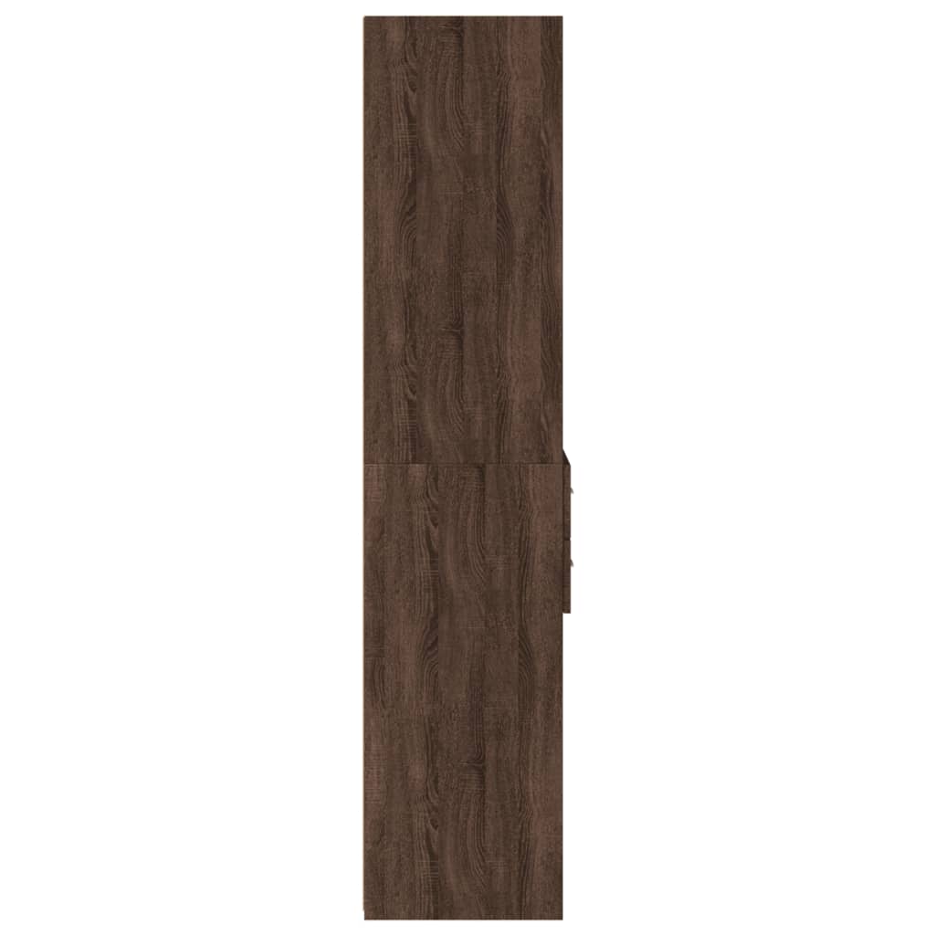 Buffet haut chêne marron 45x42,5x185 cm bois d'ingénierie - XIOS
