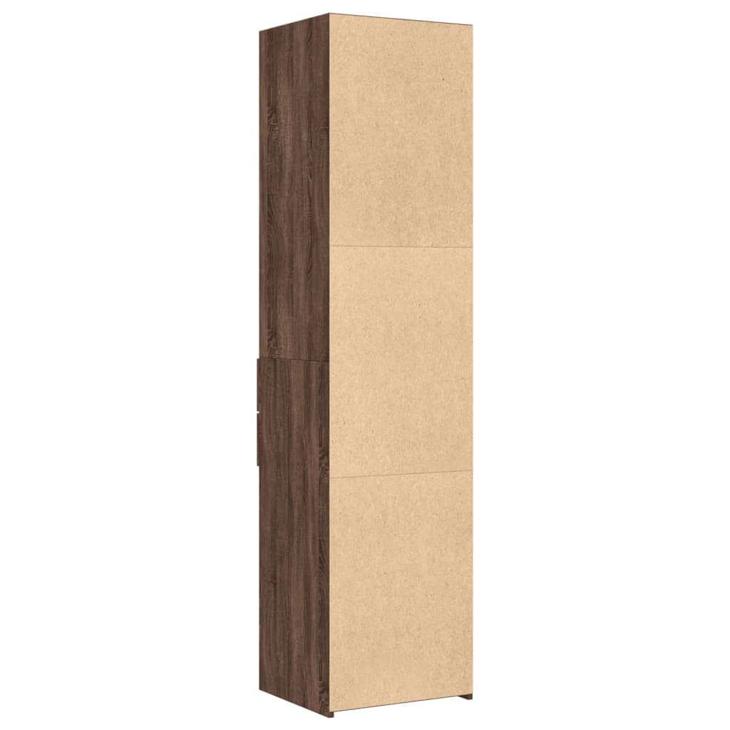 Buffet haut chêne marron 45x42,5x185 cm bois d'ingénierie - XIOS