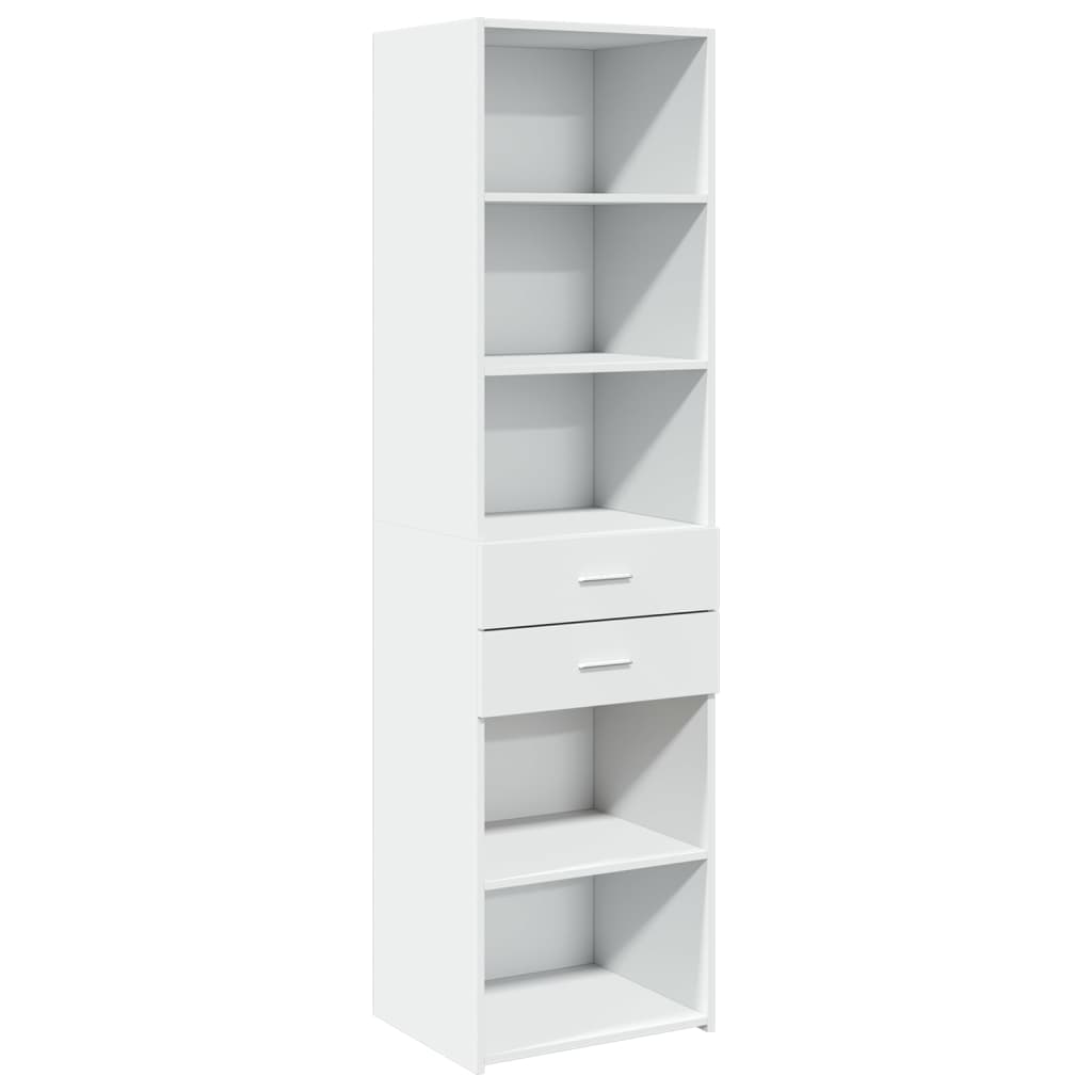 Buffet haut blanc 50x42,5x185 cm bois d'ingénierie