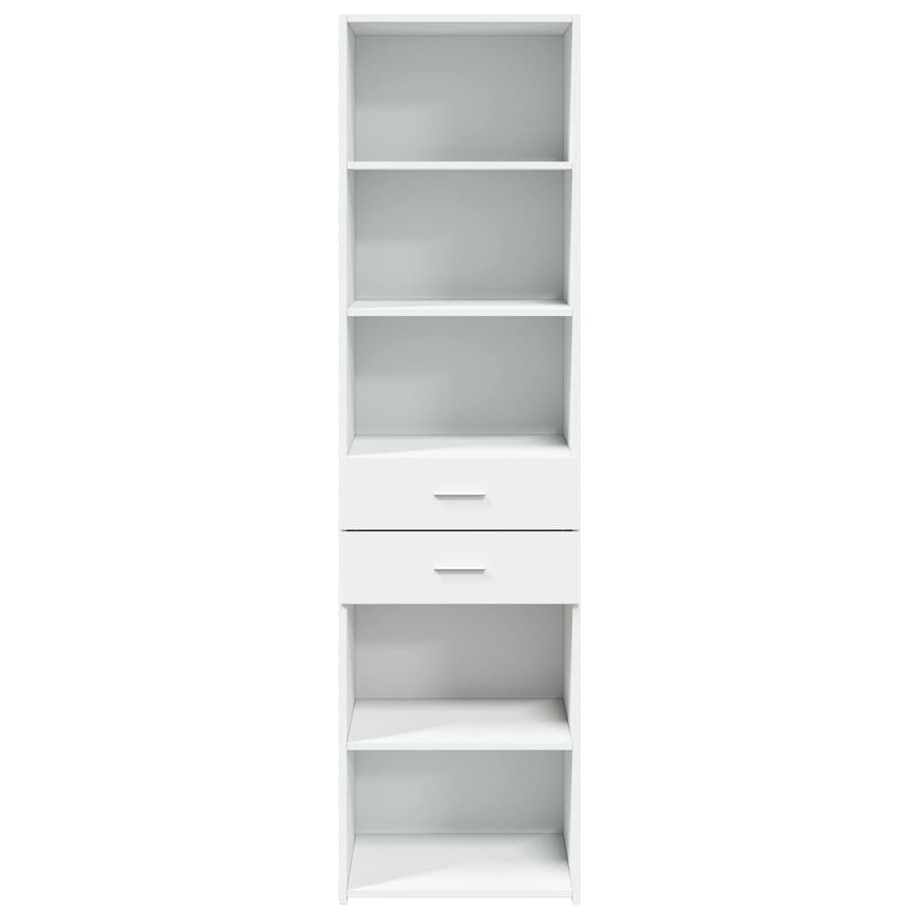 Buffet haut blanc 50x42,5x185 cm bois d'ingénierie