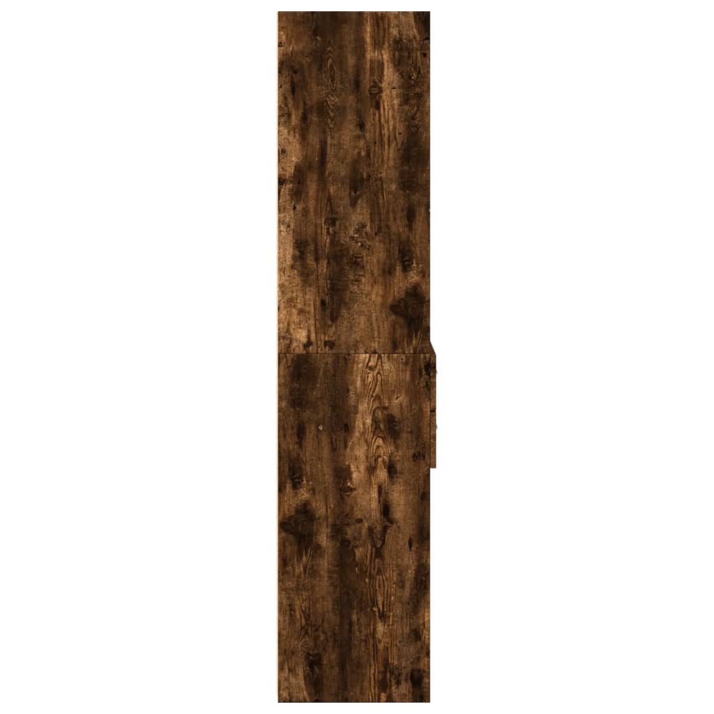 Buffet haut chêne fumé 50x42,5x185 cm bois d'ingénierie - XIOS