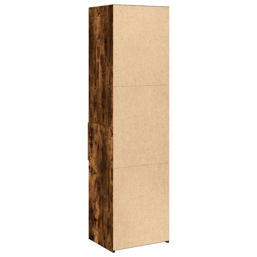 Buffet haut chêne fumé 50x42,5x185 cm bois d'ingénierie - XIOS