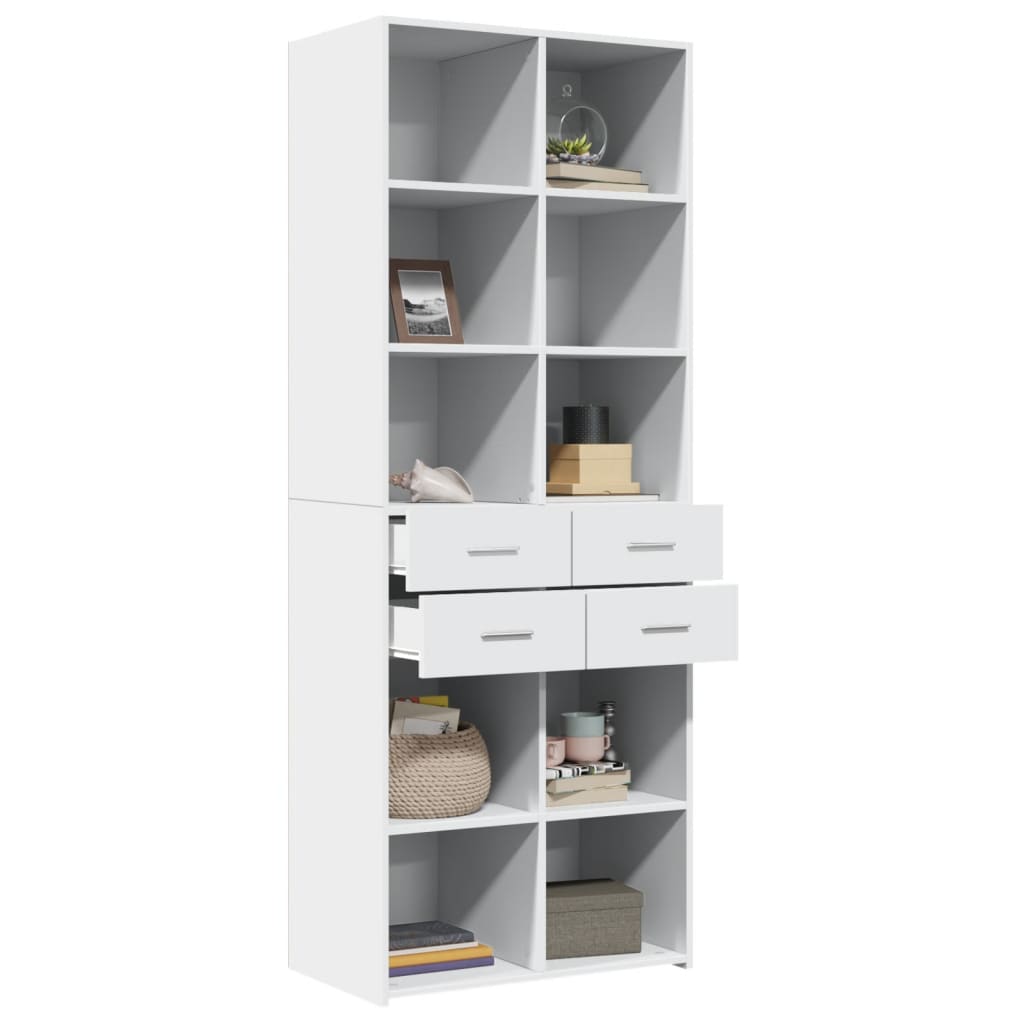 Buffet haut blanc 70x42,5x185 cm bois d'ingénierie - XIOS