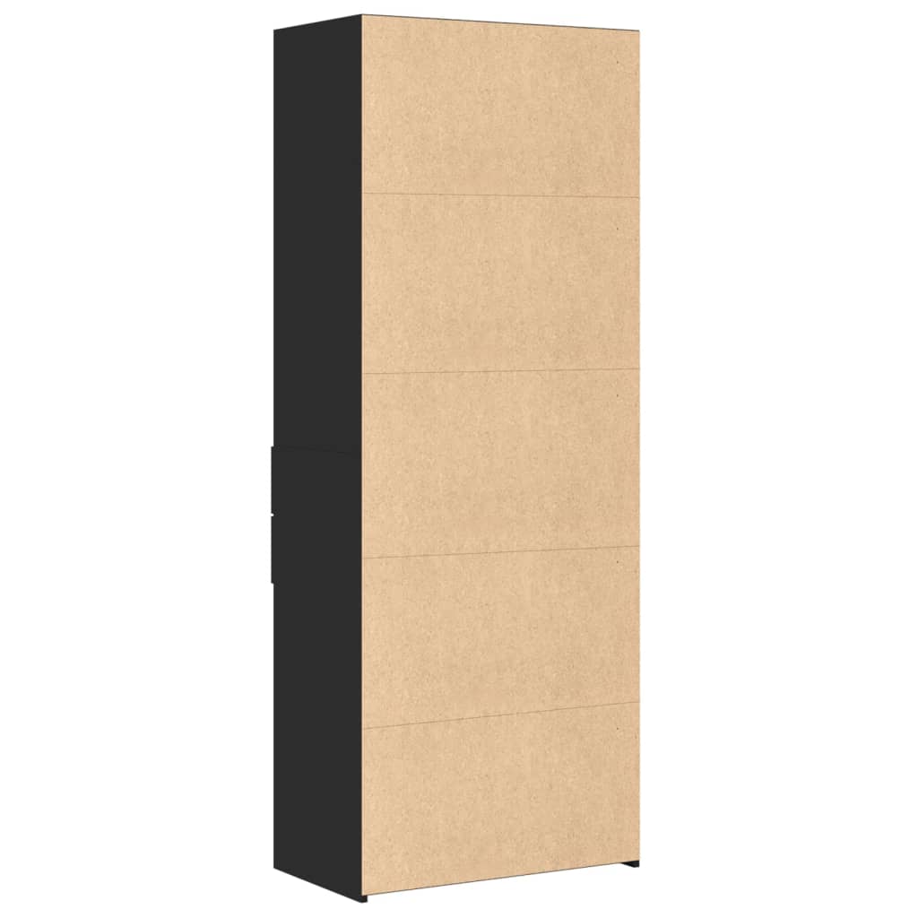 Buffet haut noir 70x42,5x185 cm bois d'ingénierie - XIOS
