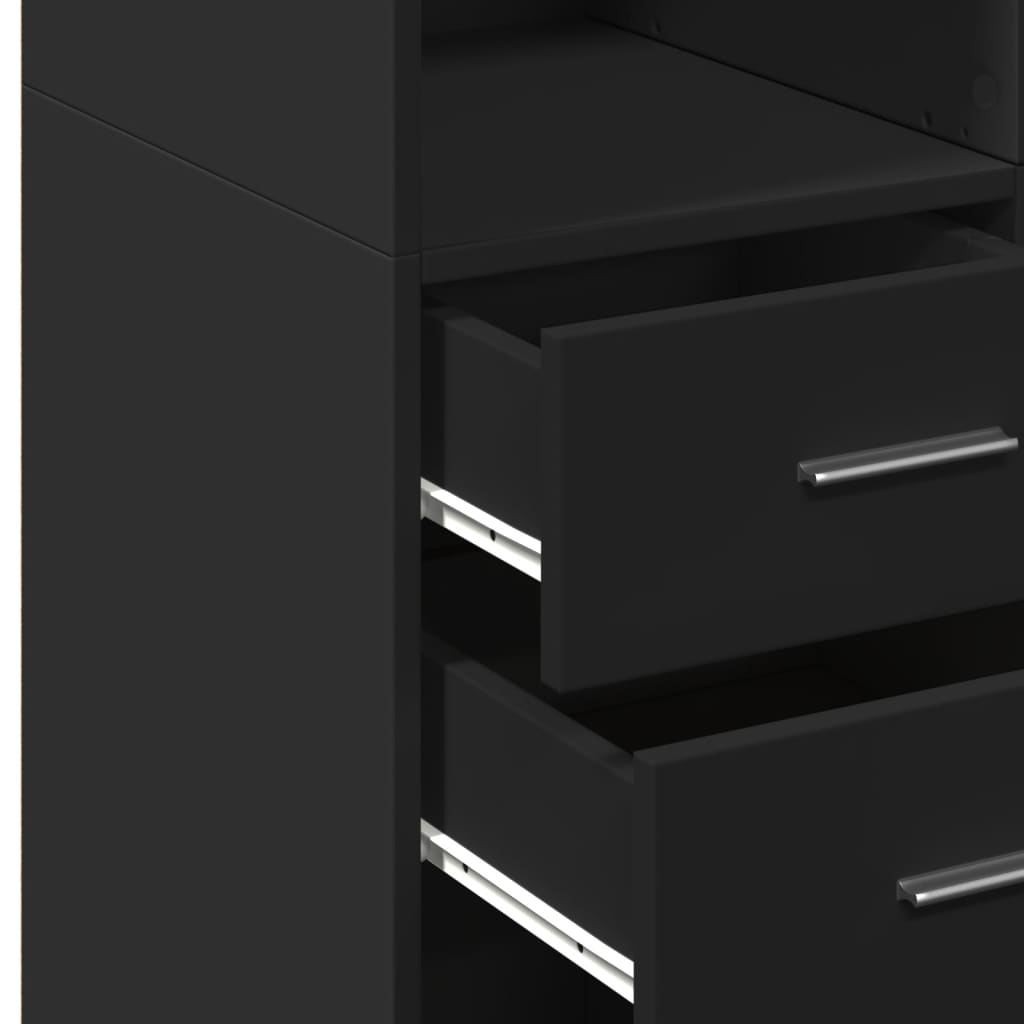 Buffet haut noir 70x42,5x185 cm bois d'ingénierie - XIOS