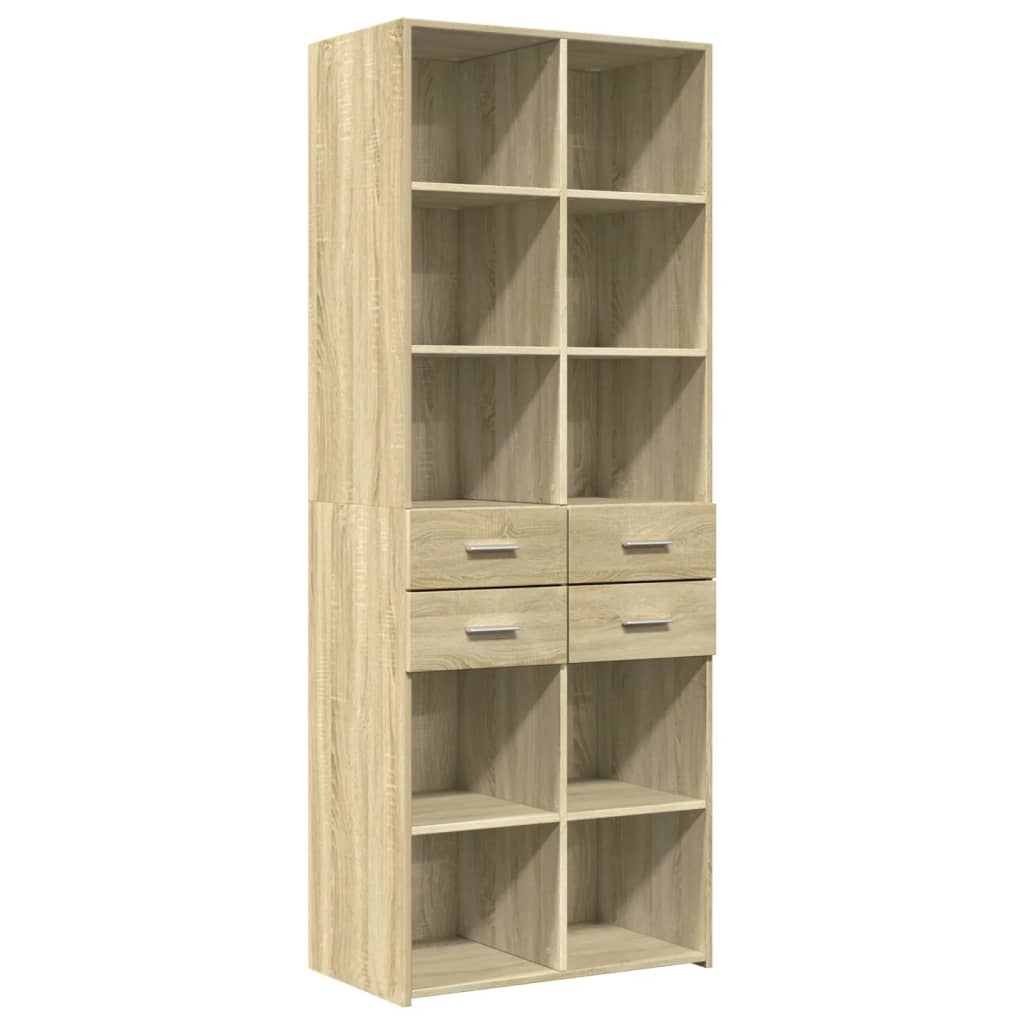 Buffet haut chêne sonoma 70x42,5x185 cm bois d'ingénierie - XIOS