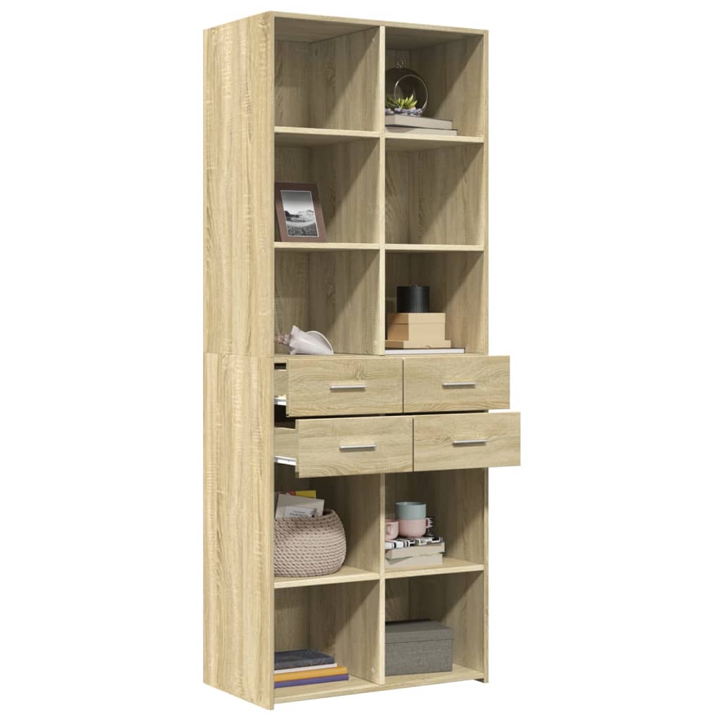 Buffet haut chêne sonoma 70x42,5x185 cm bois d'ingénierie - XIOS