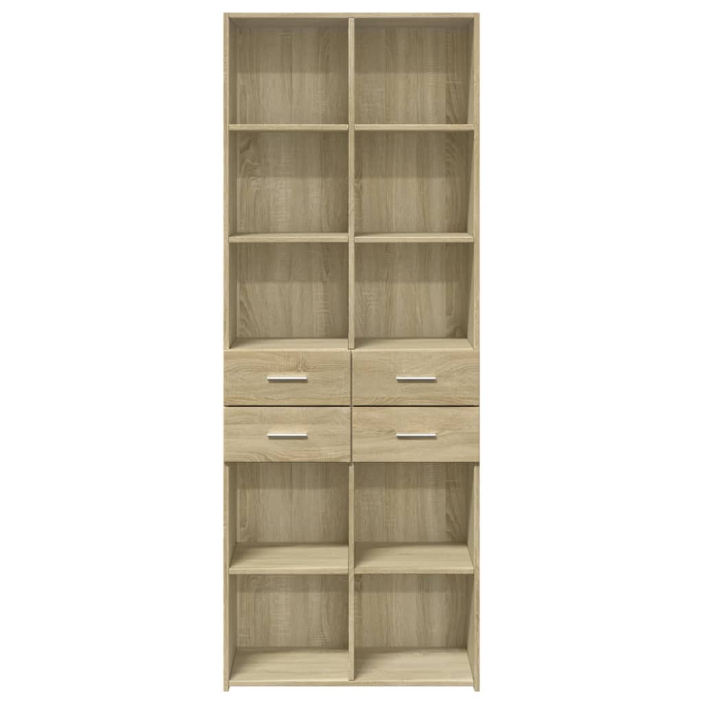 Buffet haut chêne sonoma 70x42,5x185 cm bois d'ingénierie - XIOS