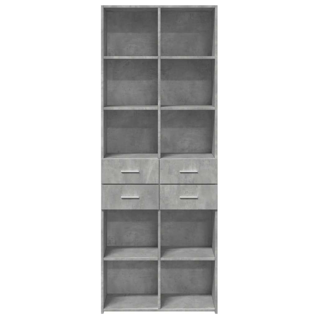 Buffet haut gris béton 70x42,5x185 cm bois d'ingénierie - XIOS