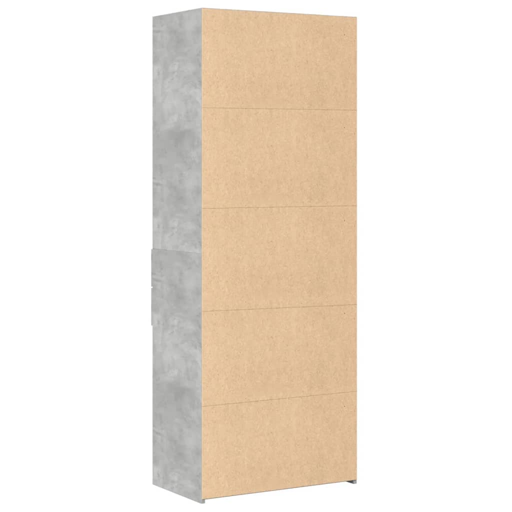 Buffet haut gris béton 70x42,5x185 cm bois d'ingénierie - XIOS