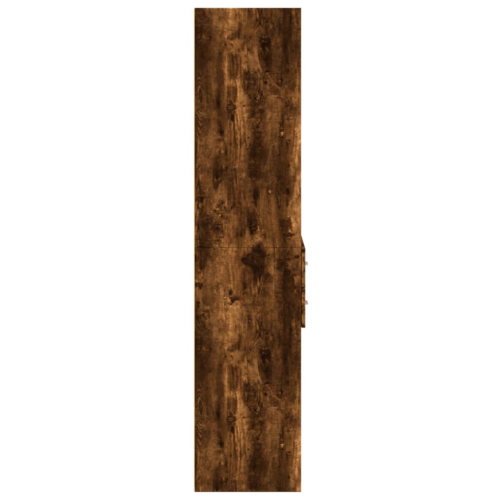 Buffet haut chêne fumé 70x42,5x185 cm bois d'ingénierie - XIOS