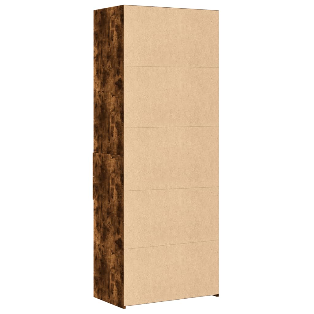 Buffet haut chêne fumé 70x42,5x185 cm bois d'ingénierie - XIOS
