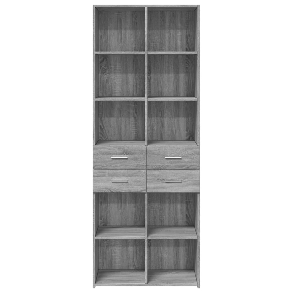 Buffet haut sonoma gris 70x42,5x185 cm bois d'ingénierie - XIOS