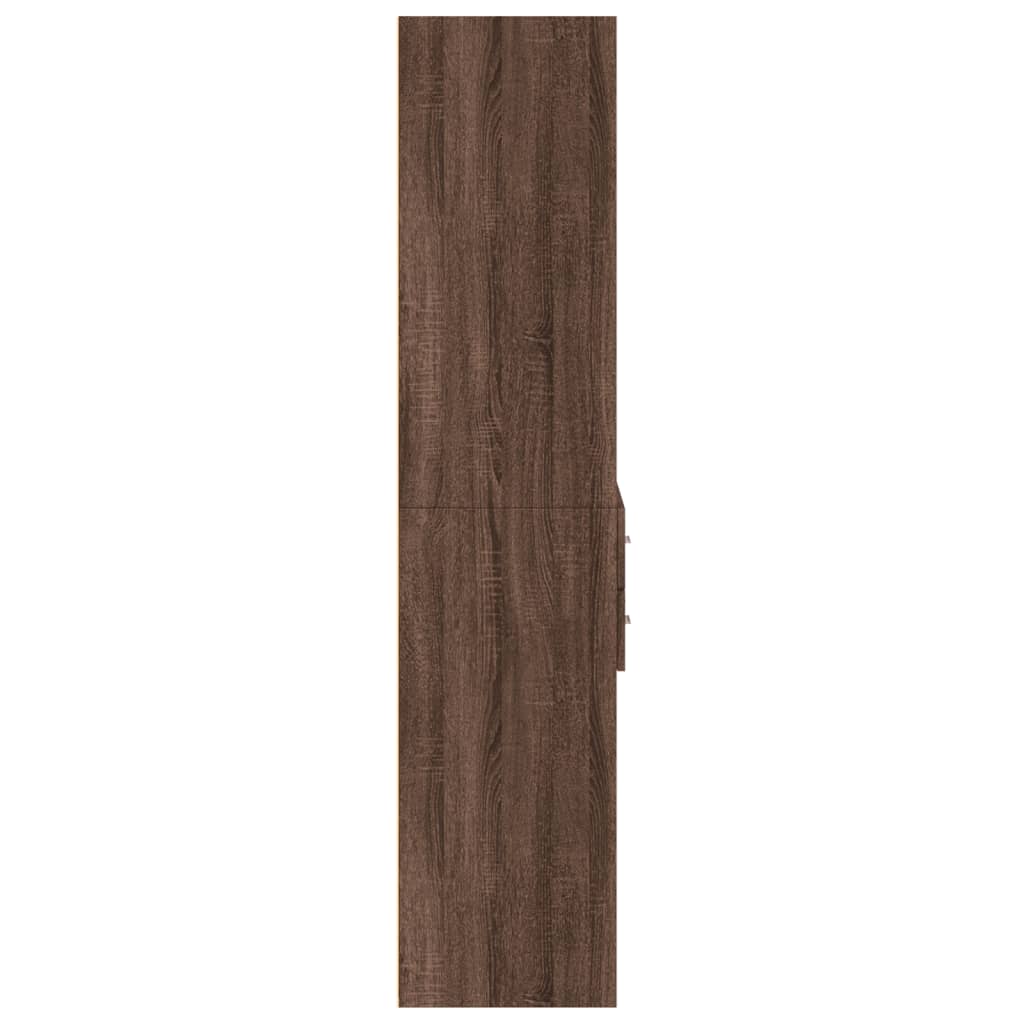 Buffet haut chêne marron 70x42,5x185 cm bois d'ingénierie - XIOS