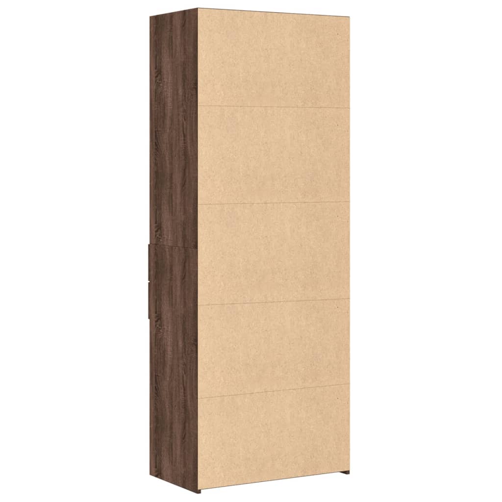 Buffet haut chêne marron 70x42,5x185 cm bois d'ingénierie - XIOS