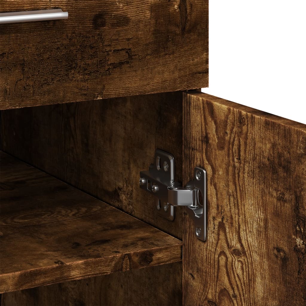 Buffet chêne fumé 80x42,5x93 cm bois d'ingénierie - XIOS