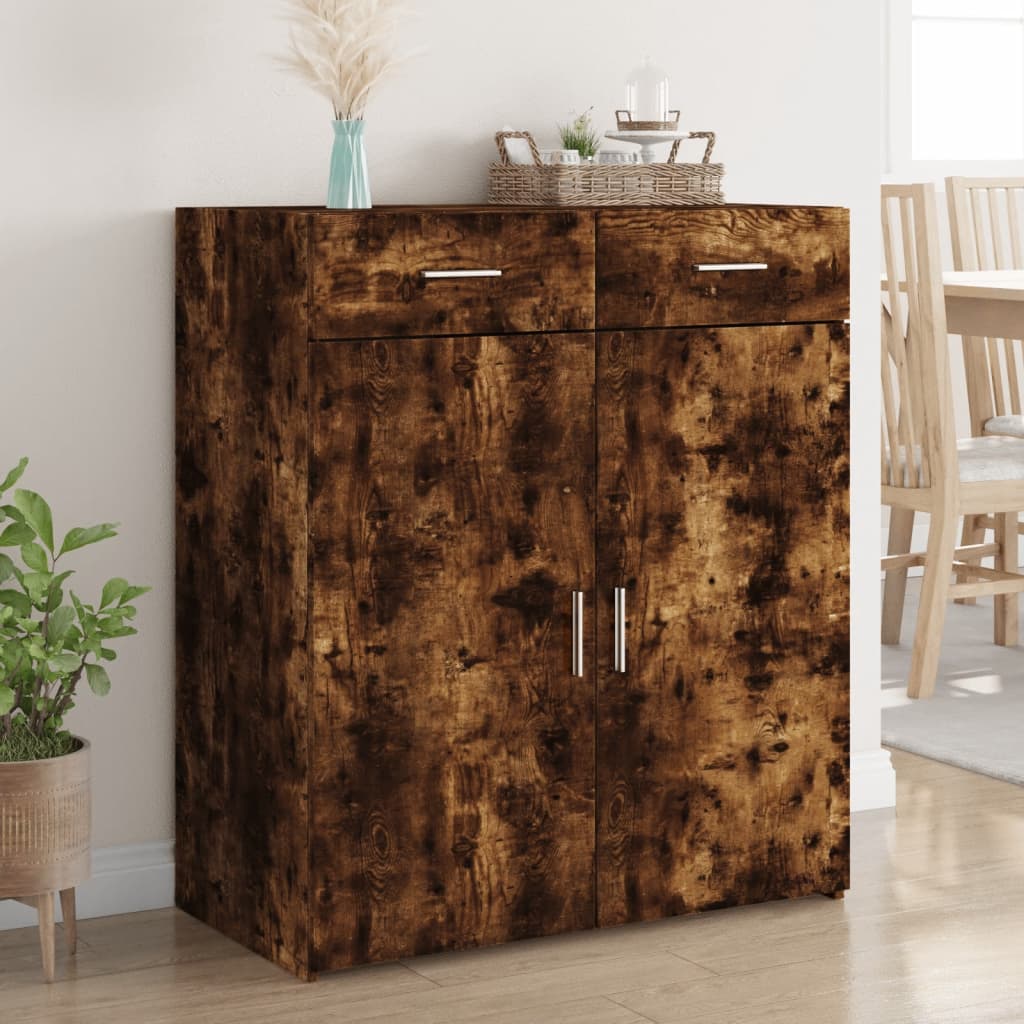 Buffet chêne fumé 80x42,5x93 cm bois d'ingénierie - XIOS