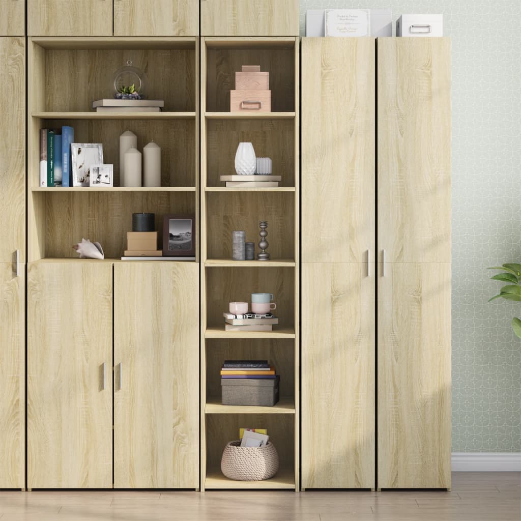Buffet haut chêne sonoma 40x41x185 cm bois d'ingénierie - XIOS