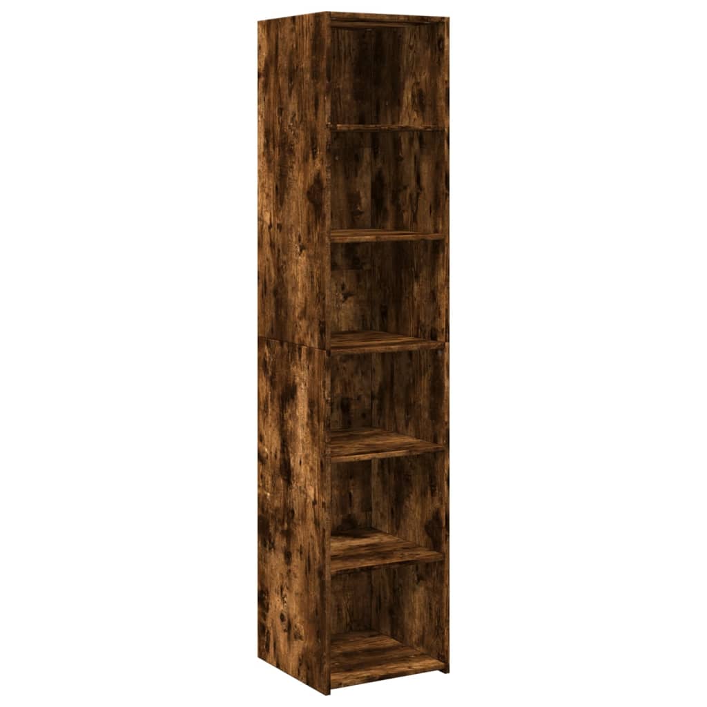 Buffet haut chêne fumé 40x41x185 cm bois d'ingénierie - XIOS