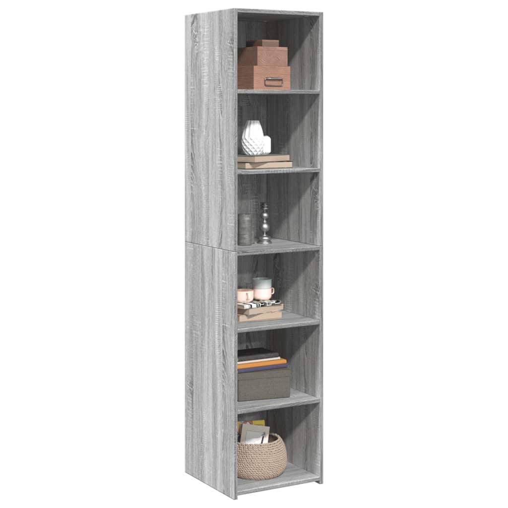 Buffet haut sonoma gris 40x41x185 cm bois d'ingénierie - XIOS