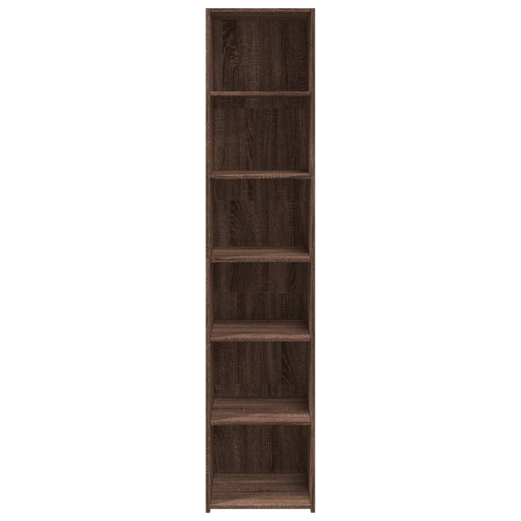 Buffet haut chêne marron 40x41x185 cm bois d'ingénierie - XIOS