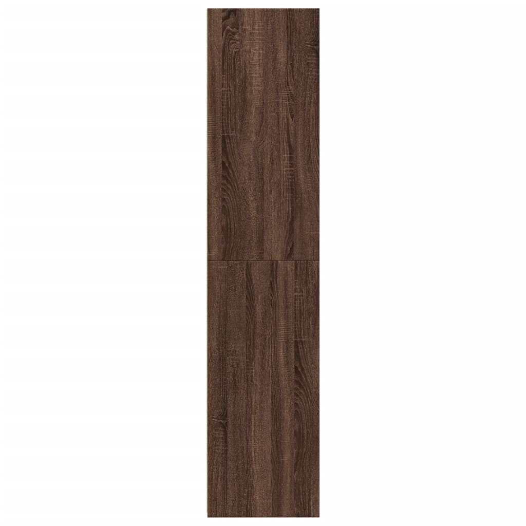 Buffet haut chêne marron 40x41x185 cm bois d'ingénierie - XIOS