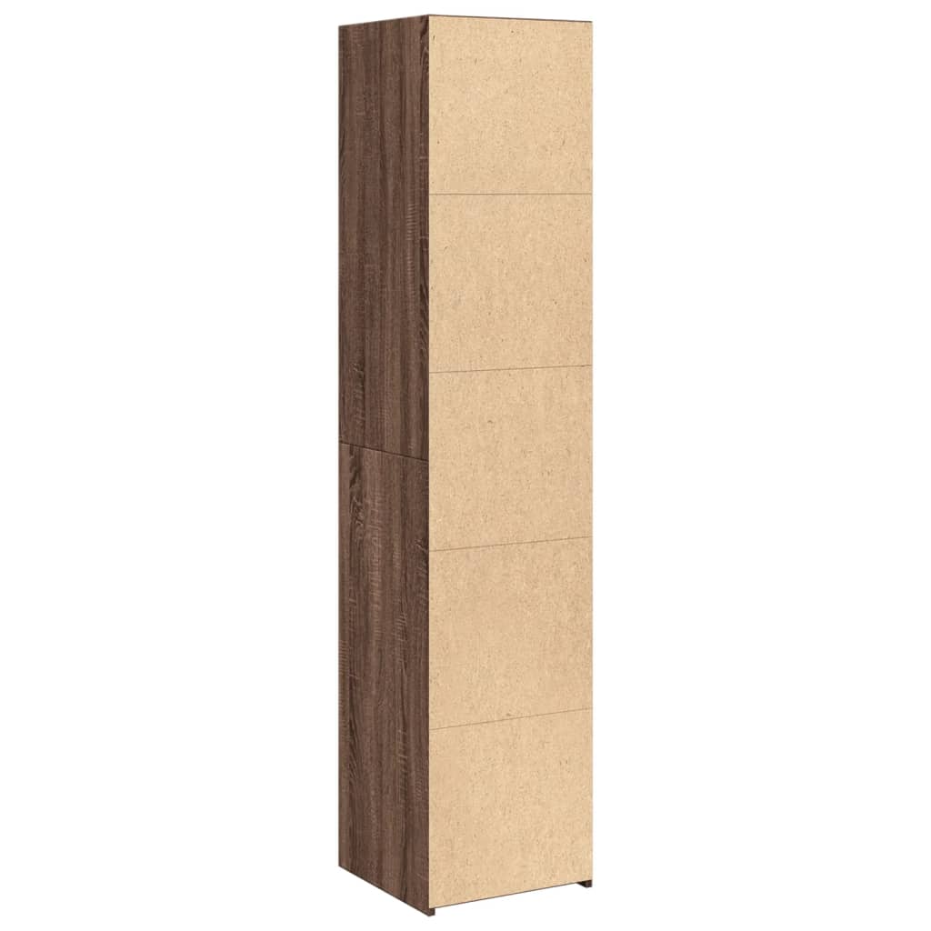 Buffet haut chêne marron 40x41x185 cm bois d'ingénierie - XIOS