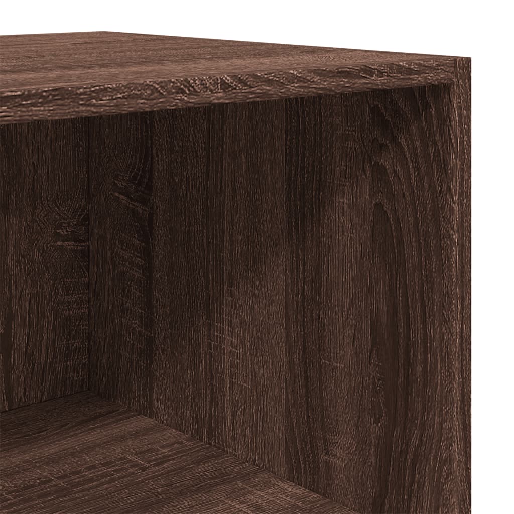 Buffet haut chêne marron 40x41x185 cm bois d'ingénierie - XIOS