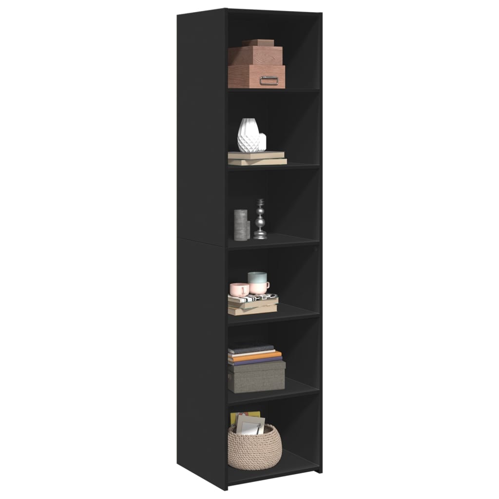 Buffet haut noir 45x41x185 cm bois d'ingénierie - XIOS