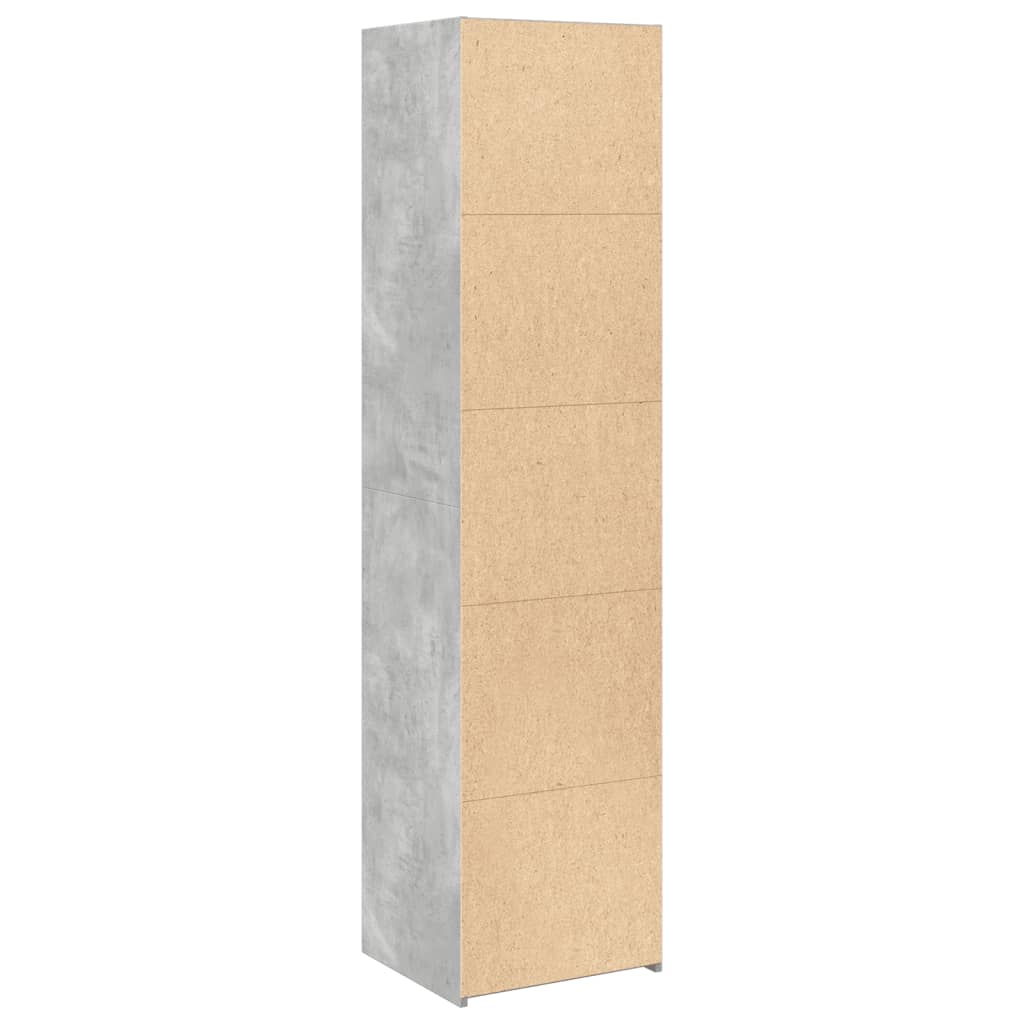 Buffet haut gris béton 45x41x185 cm bois d'ingénierie - XIOS
