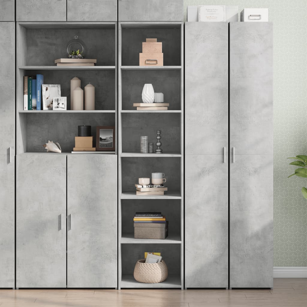 Buffet haut gris béton 45x41x185 cm bois d'ingénierie - XIOS