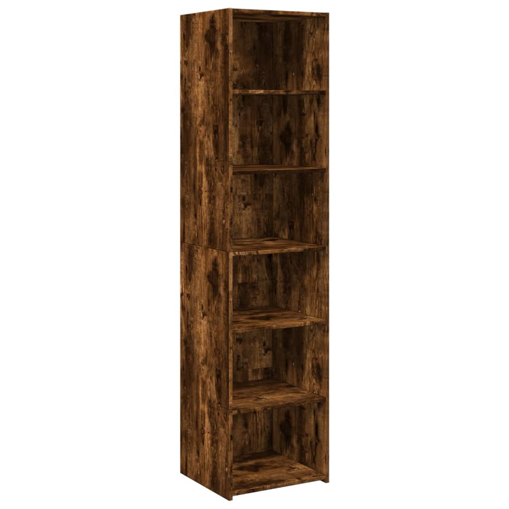 Buffet haut chêne fumé 45x41x185 cm bois d'ingénierie - XIOS