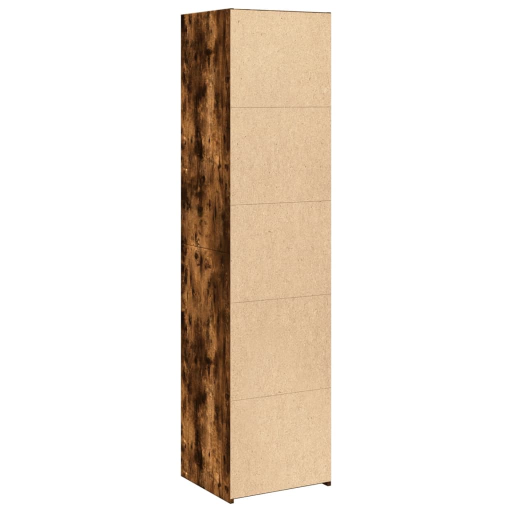 Buffet haut chêne fumé 45x41x185 cm bois d'ingénierie - XIOS