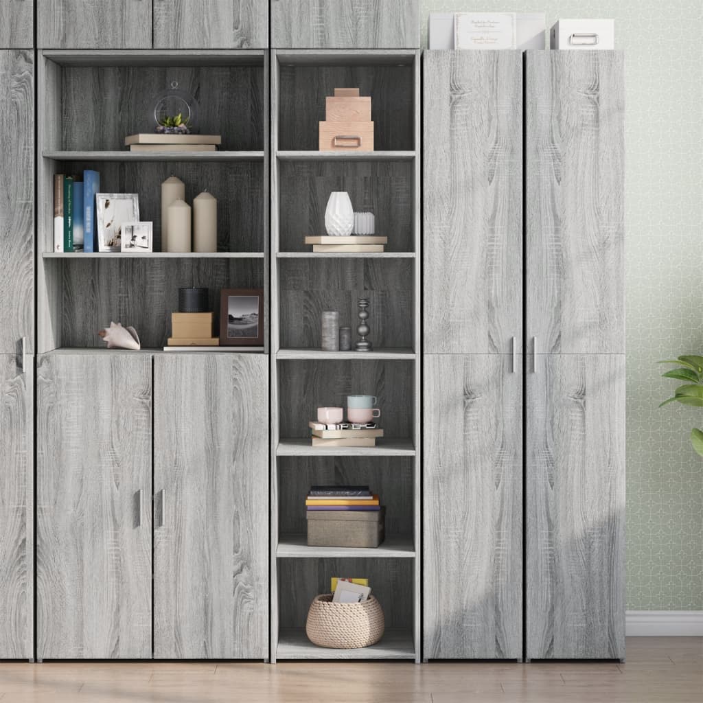 Buffet haut sonoma gris 45x41x185 cm bois d'ingénierie - XIOS