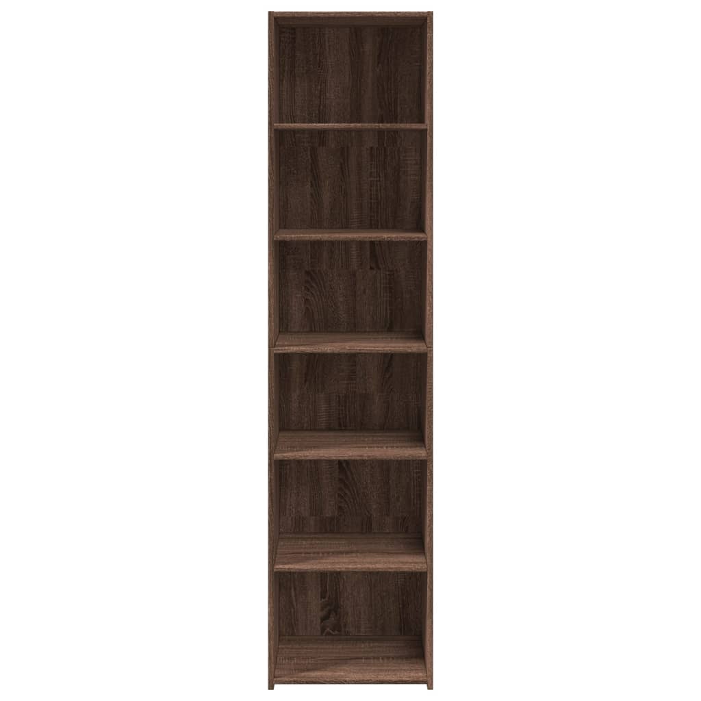 Buffet haut chêne marron 45x41x185 cm bois d'ingénierie - XIOS