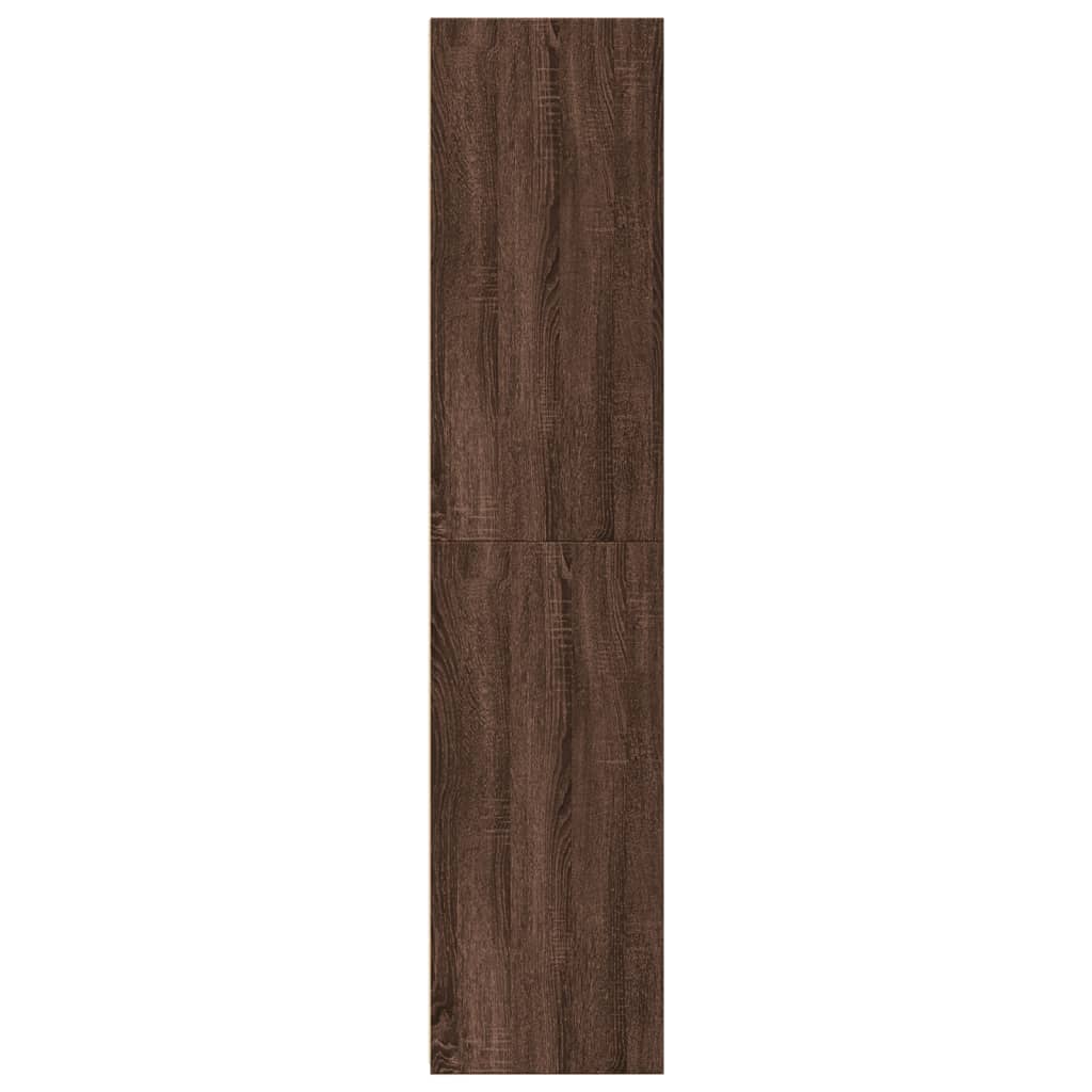 Buffet haut chêne marron 45x41x185 cm bois d'ingénierie - XIOS