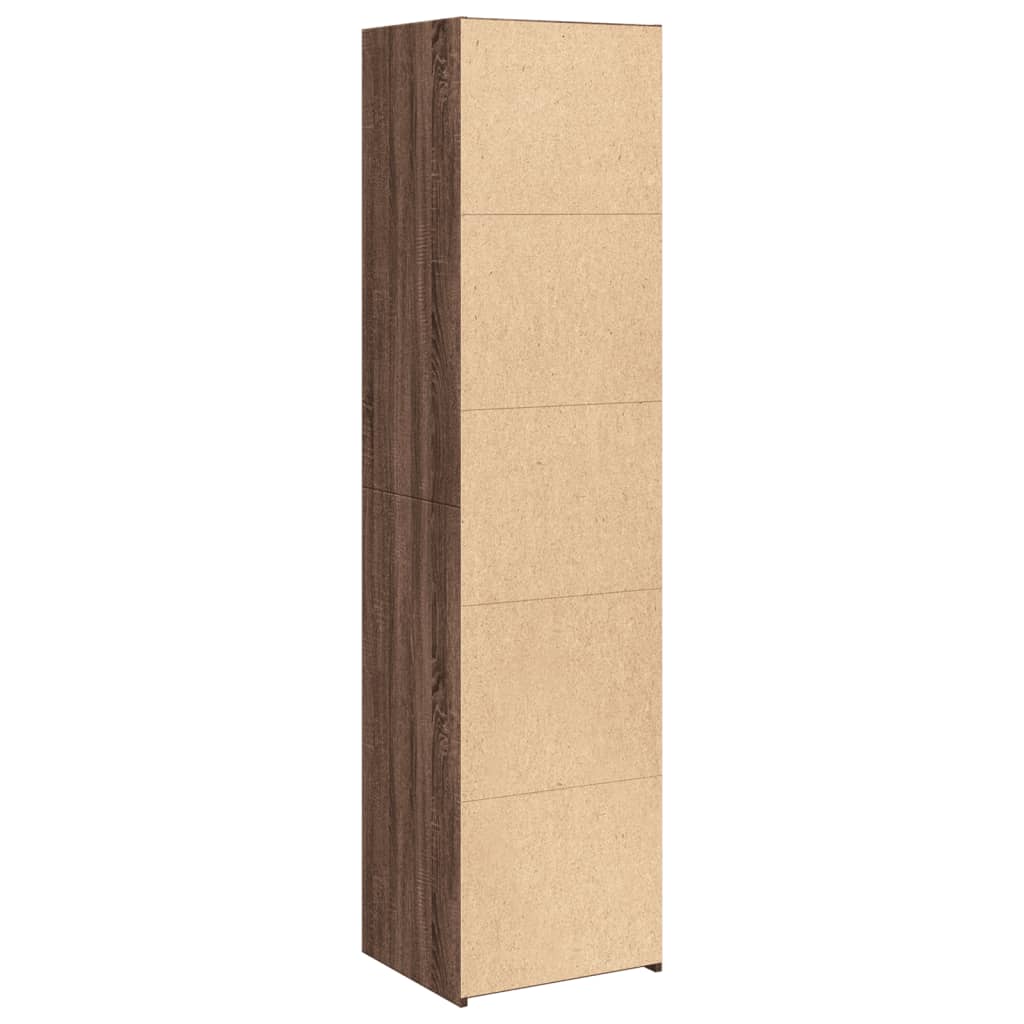 Buffet haut chêne marron 45x41x185 cm bois d'ingénierie - XIOS