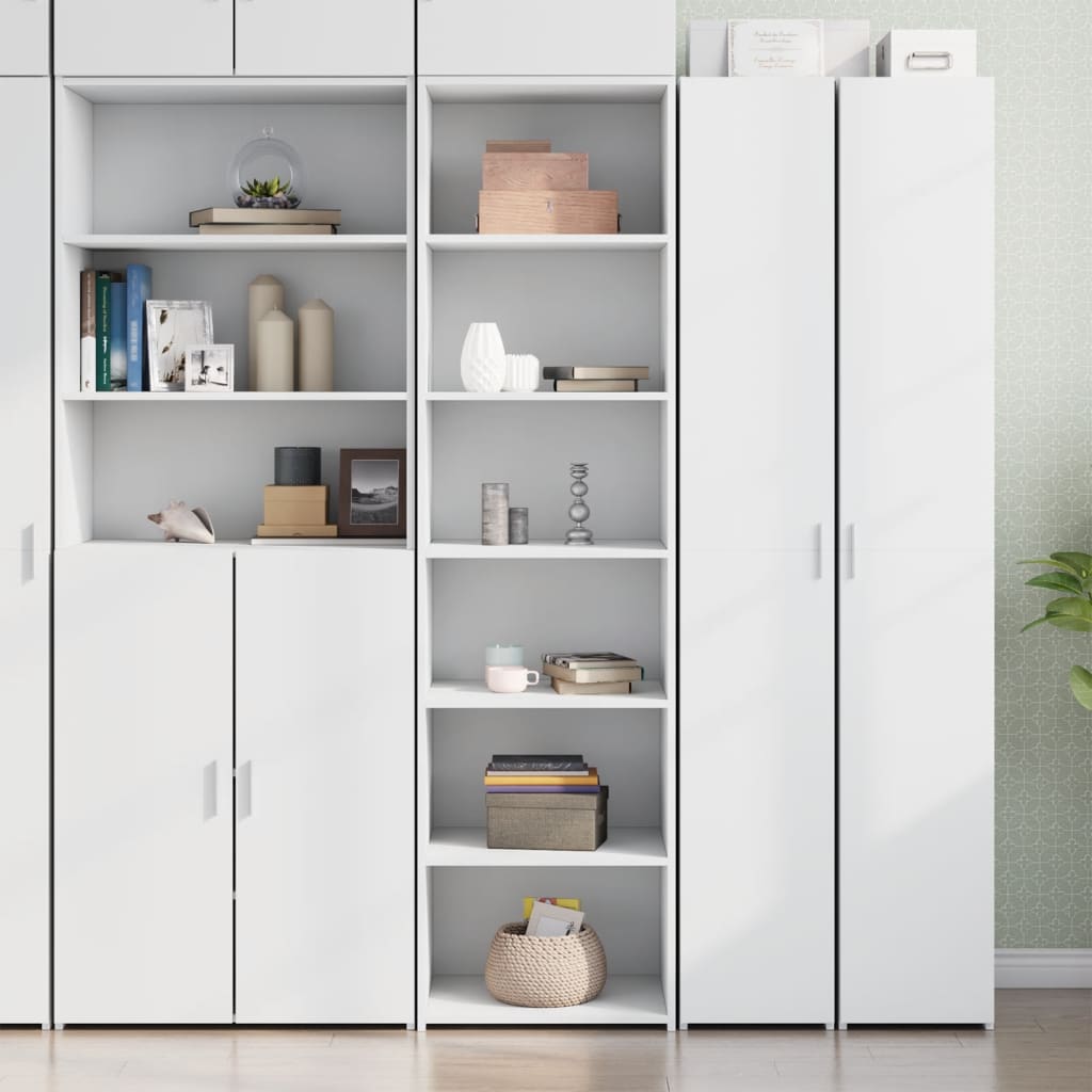 Buffet haut blanc 50x41x185 cm bois d'ingénierie - XIOS