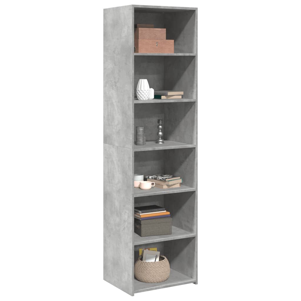 Buffet haut gris béton 50x41x185 cm bois d'ingénierie - XIOS
