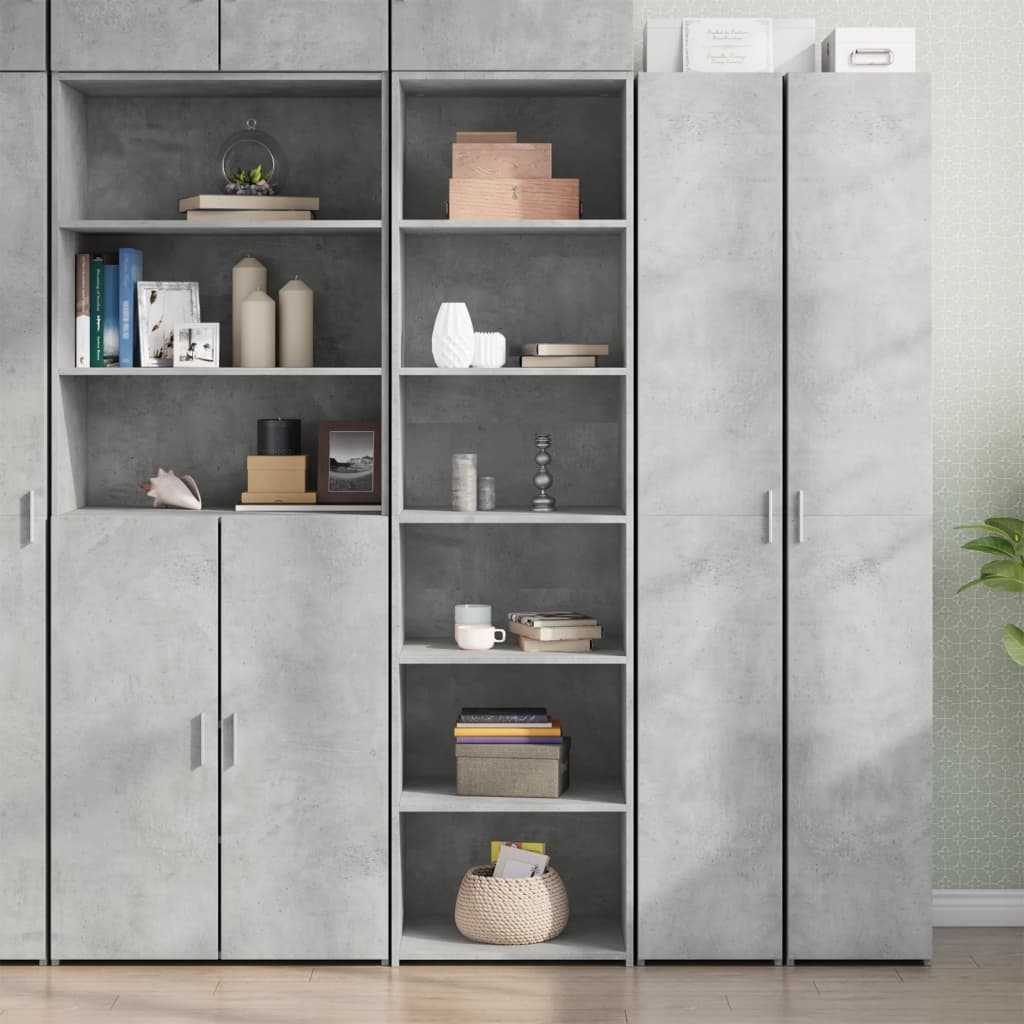 Buffet haut gris béton 50x41x185 cm bois d'ingénierie - XIOS