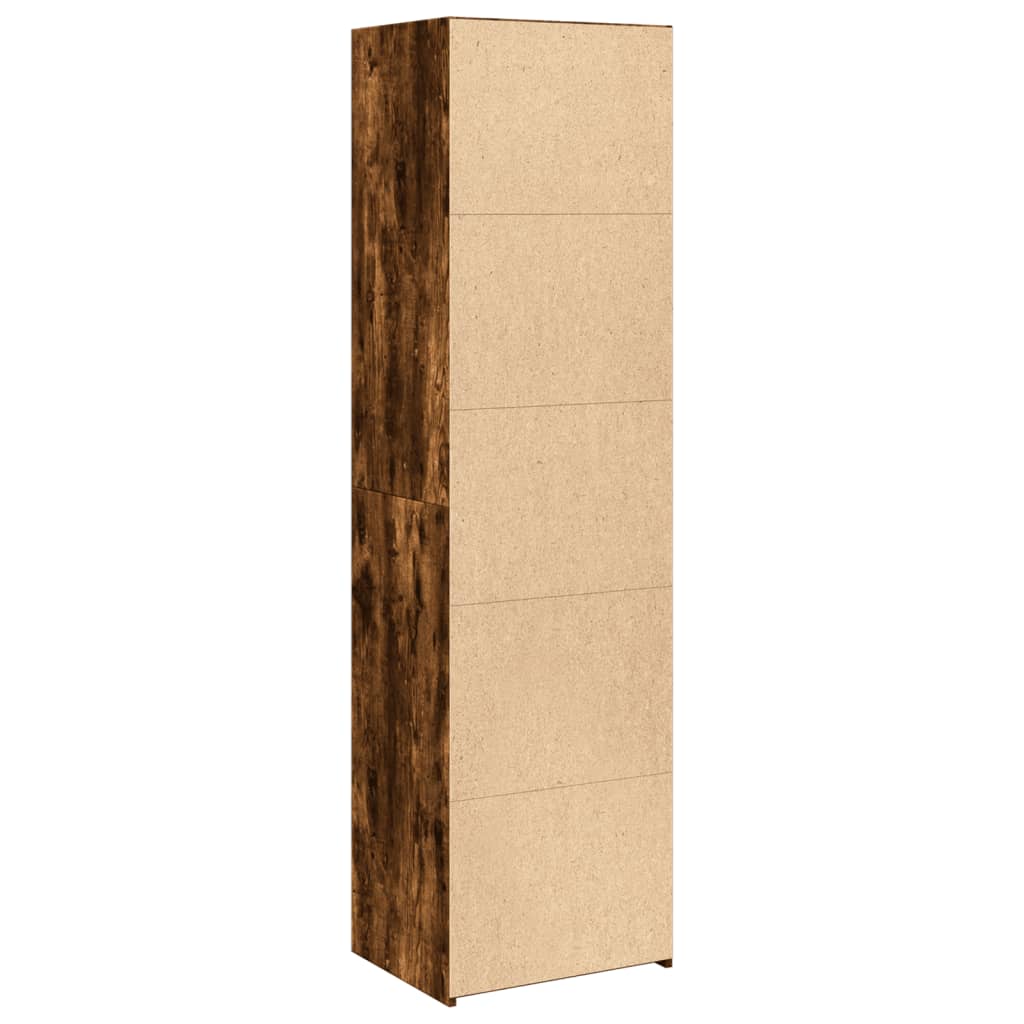 Buffet haut chêne fumé 50x41x185 cm bois d'ingénierie - XIOS