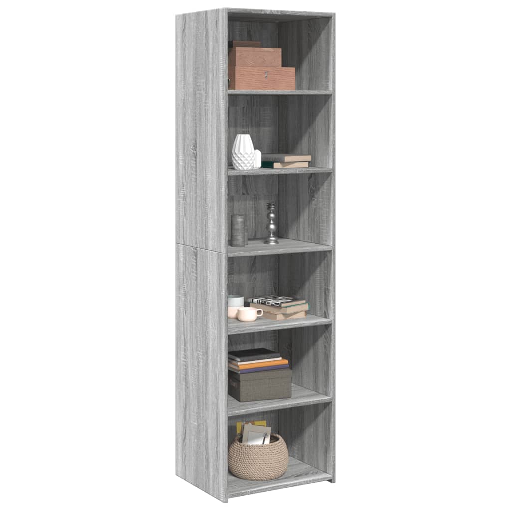 Buffet haut sonoma gris 50x41x185 cm bois d'ingénierie - XIOS